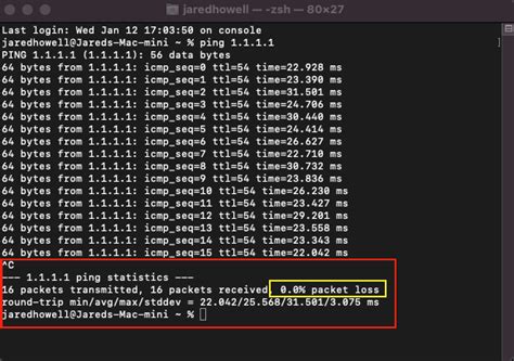 packet latency test